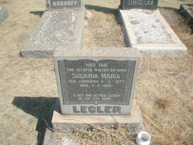 LEGLER Susarha Maria nee VAN DEVENTER 1877-1958