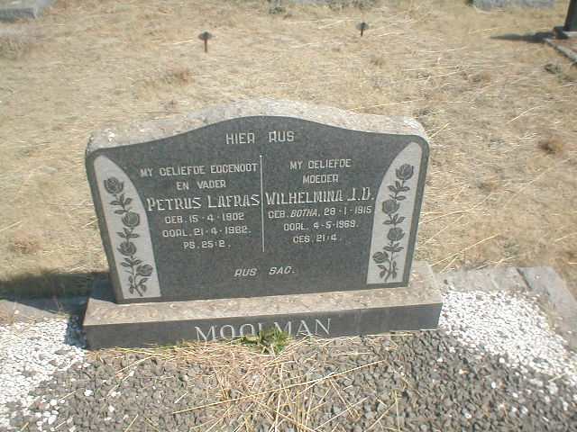 MOOLMAN Petrus Lafras 1902-1962 &amp; Wilhelmina J.D. BOTHA 1915-1969
