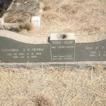 MEIRING Ryk P.F. 1896-1982 &amp; Catharina J.W. DE VOS 1892-1959