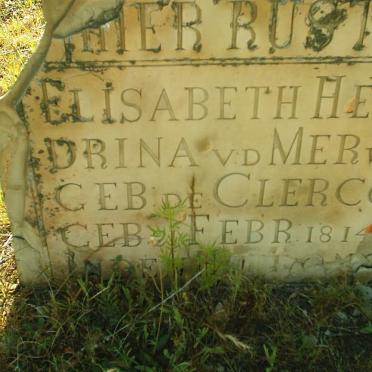 MERWE Elisabeth Hendrina, v.d. nee DE CLERCQ 1814-1???