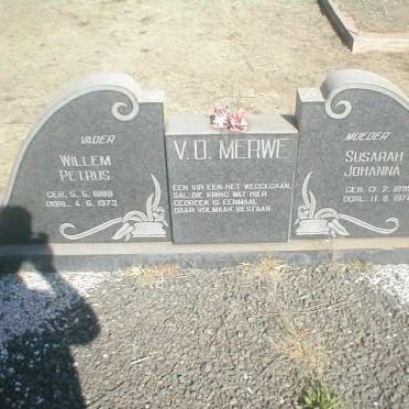 MERWE Willem Petrus, v.d. 1888-1973 &amp; Susanna Johanna 1895-1970