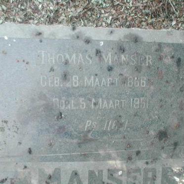 MANSER Thomas 1866-1951