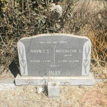 NAUDE Andries S. 1895-1971 &amp; Magdalena C. DROTSKY 1900-1988