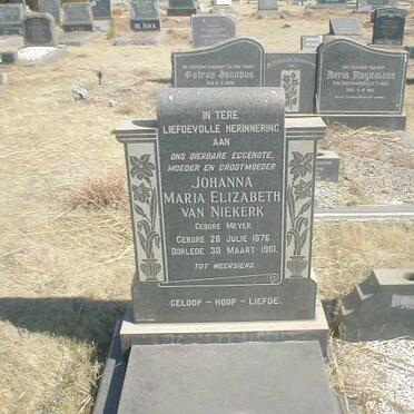 NIEKERK Johanna Maria Elizabeth, van geb. MEYER 1876-1961