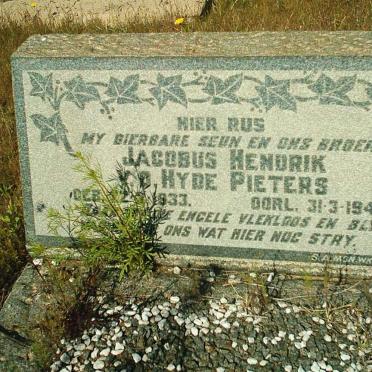 PIETERS Jacobus Hendrik v.d. Hyde 1933-194?