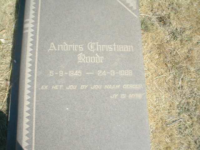 ROODE Andries Christiaan 1945-1968