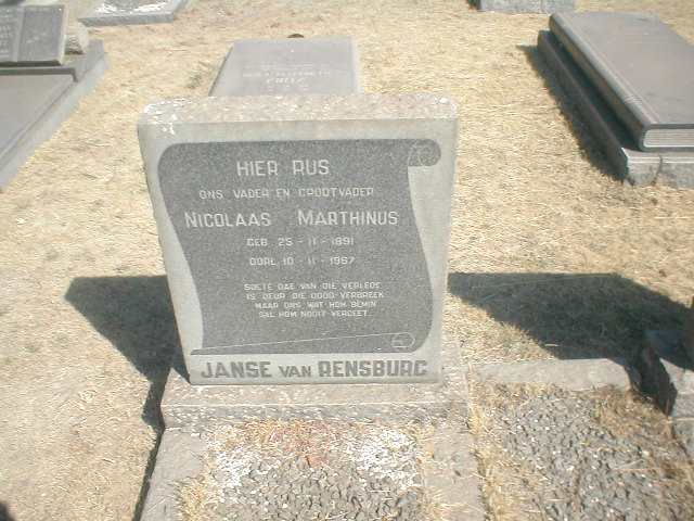 RENSBURG Nicolaas Marthinus, Janse van 1891-1967