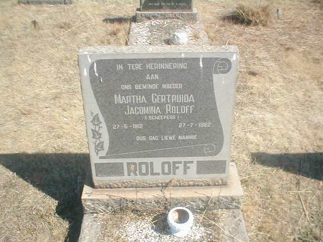 ROLOFF Martha Gertruida Jacomina geb. SCHEEPERS 1912-1962