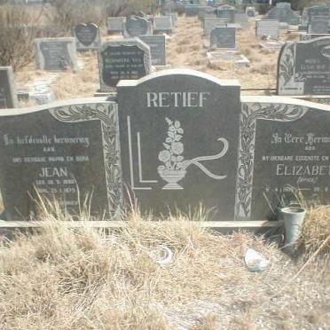 RETIEF Jean 1898-1975  &amp; Elizabeth SPICE 1906-1962