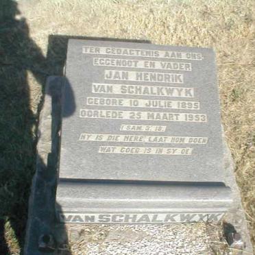 SCHALKWYK Jan Hendrik, van 1895-1953
