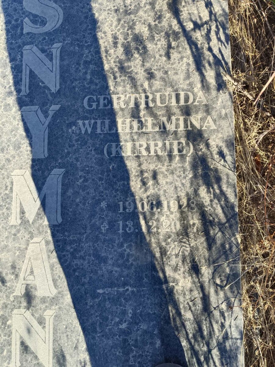 SNYMAN Hendrik Gerhardus Abraham 1929-2006 & Gertruida Wilhelmina 1928-2017_2