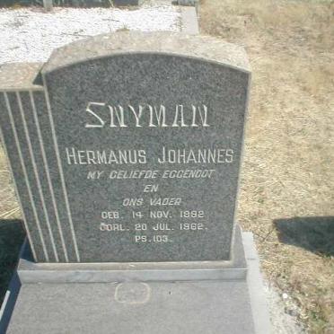 SNYMAN Hermanus Johannes 1892-1962