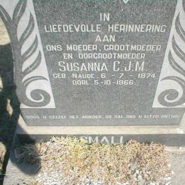 SMALL Susanna C.J.M. 1874-1966