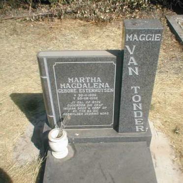 TONDER Martha Magdalena, van nee ESTERHUYSEN 1905-1998