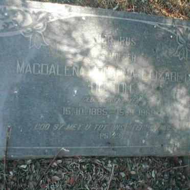 TOIT Magdalena Johanna  Elizabeth,  du nee LANGENHOVEN 1885-1968