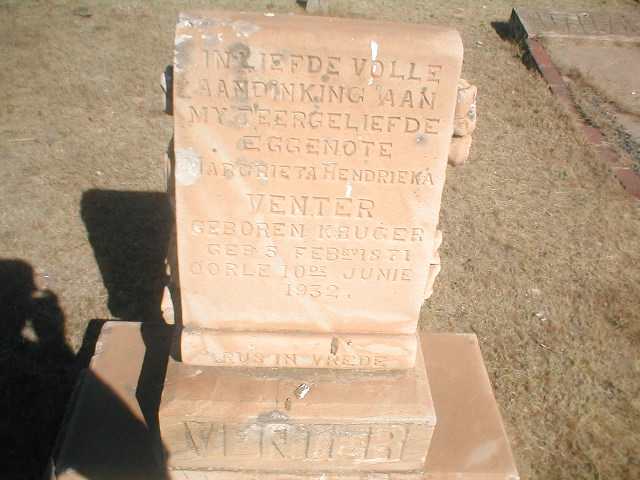 VENTER Margrieta Hendrieka nee KRUGER 1871-1932