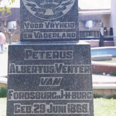 VENTER Peterus Albertus 1869-1901