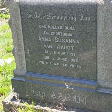 AARDT Anna Susanna, van 1897-1986