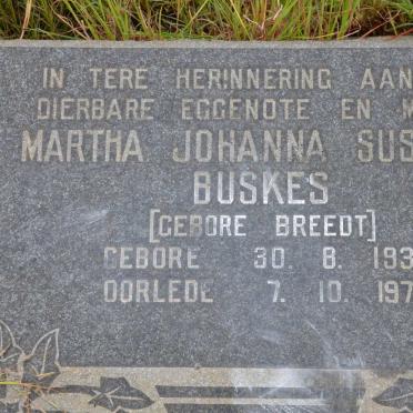BUSKES Martha Johanna Susanna nee BREEDT 1930-1978