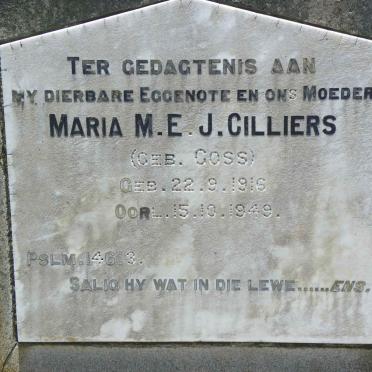 CILLIERS Maria M.E.J. nee GOSS 1916-1949