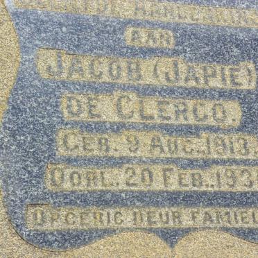 CLERCQ Jacob, de 1913-1931