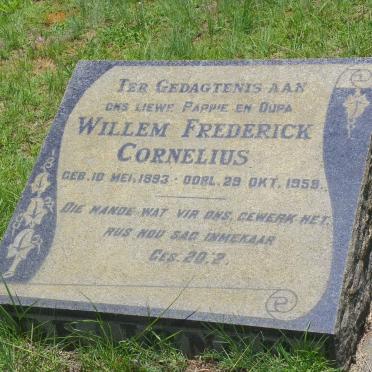 CORNELIUS Willem Frederick 1893-1959