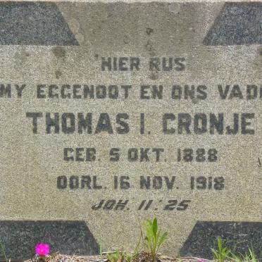CRONJE Thomas I. 1888-1918