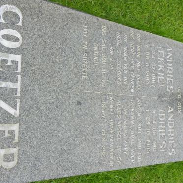 COETZER Andries 1918-1995 :: COETZER Andries 1967-1994