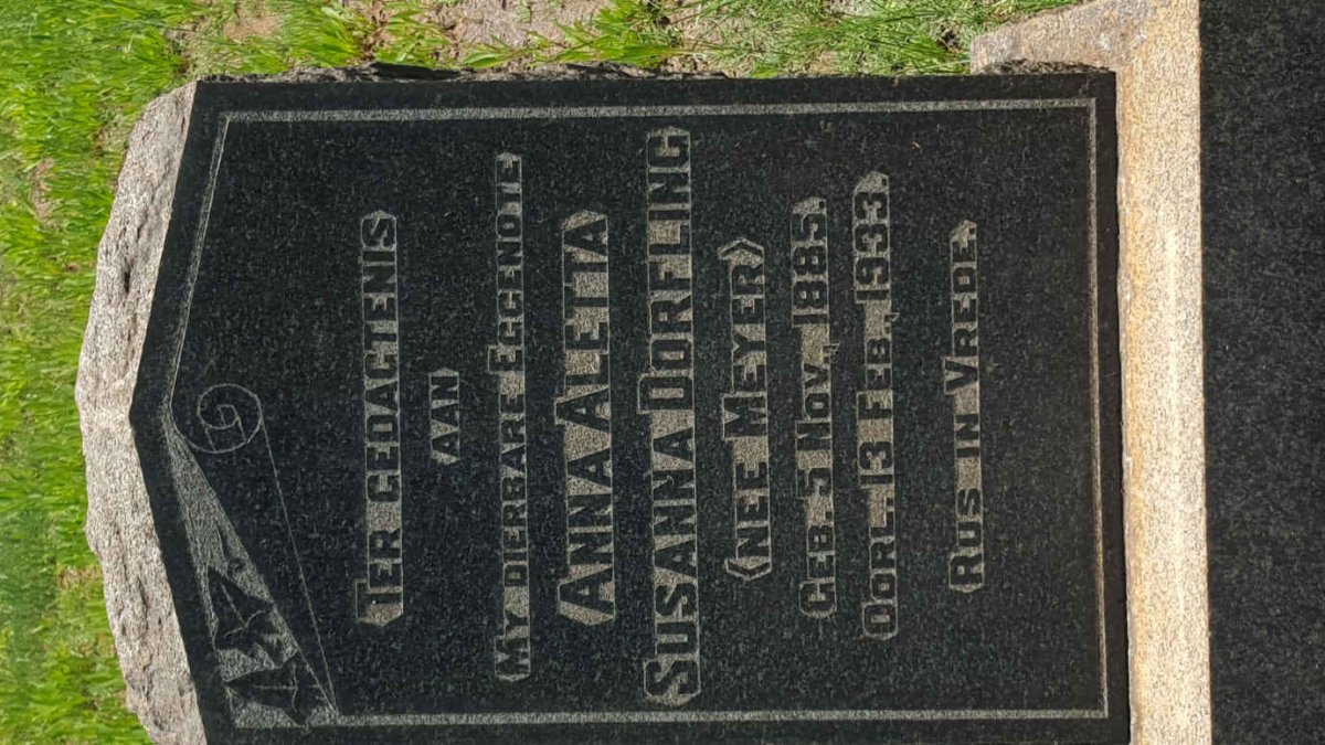 DORFLING Anna Aletta Susanna nee MEYER 1885-1933