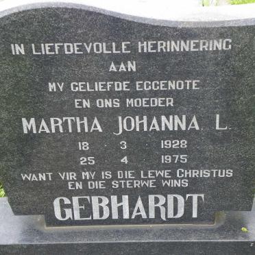 GEBHARDT Martha Johanna L. 1928-1975