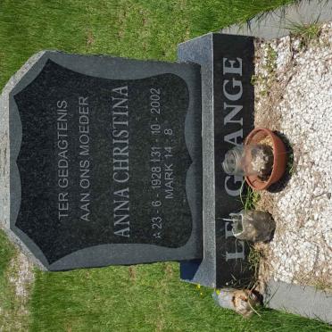 GRANGE Anna Christina, le 1928-2002