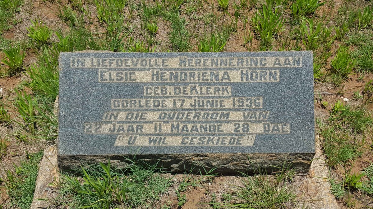 HORN Elsie Hendriena nee DE KLERK -1936