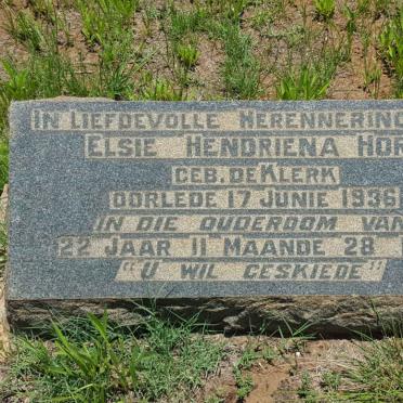 HORN Elsie Hendriena nee DE KLERK -1936