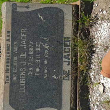 JAGER Lourens J., de 1887-1969