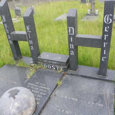 JOOSTE Gerrie 1926-2004 &amp; Dina 1927-1993 :: JOOSTE Johan 1957-1986 &amp; Elma 1961-