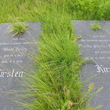 KIRSTEN David Henry 1923-1974 &amp; Martha Christina Elizabeth ROESTOFF 1926-2009