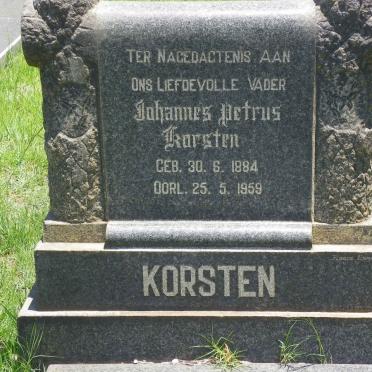 KORSTEN Johannes Petrus 1884-1959