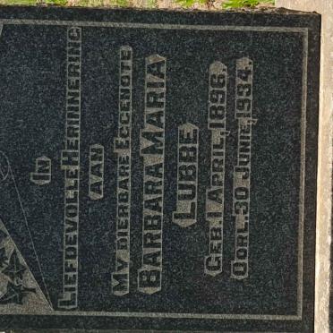 LUBBE Barbara Maria 1896-1934