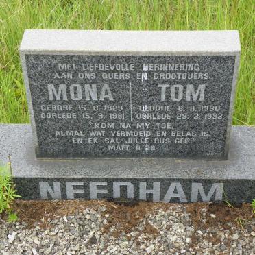 NEEDHAM Tom 1930-1993 &amp; Mona 1929-1981