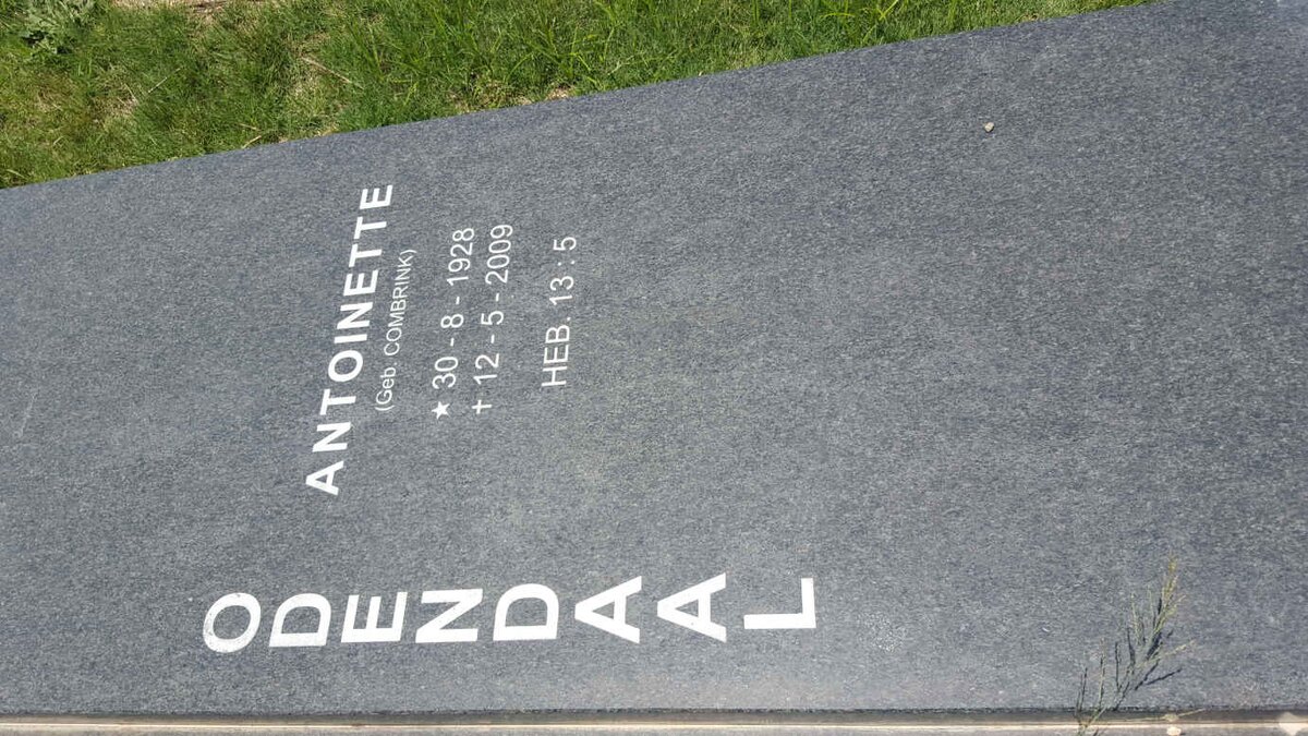 ODENDAAL Antoinette nee COMBRINK 1928-2009