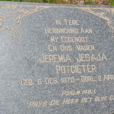 POTGIETER Jeremia Jesaja 1870-1955