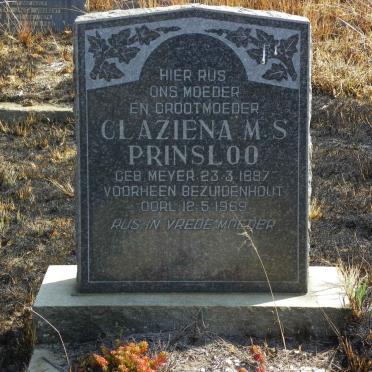 PRINSLOO Claziena M.S. voorheen BEZUIDENHOUT nee MEYER 1887-1969