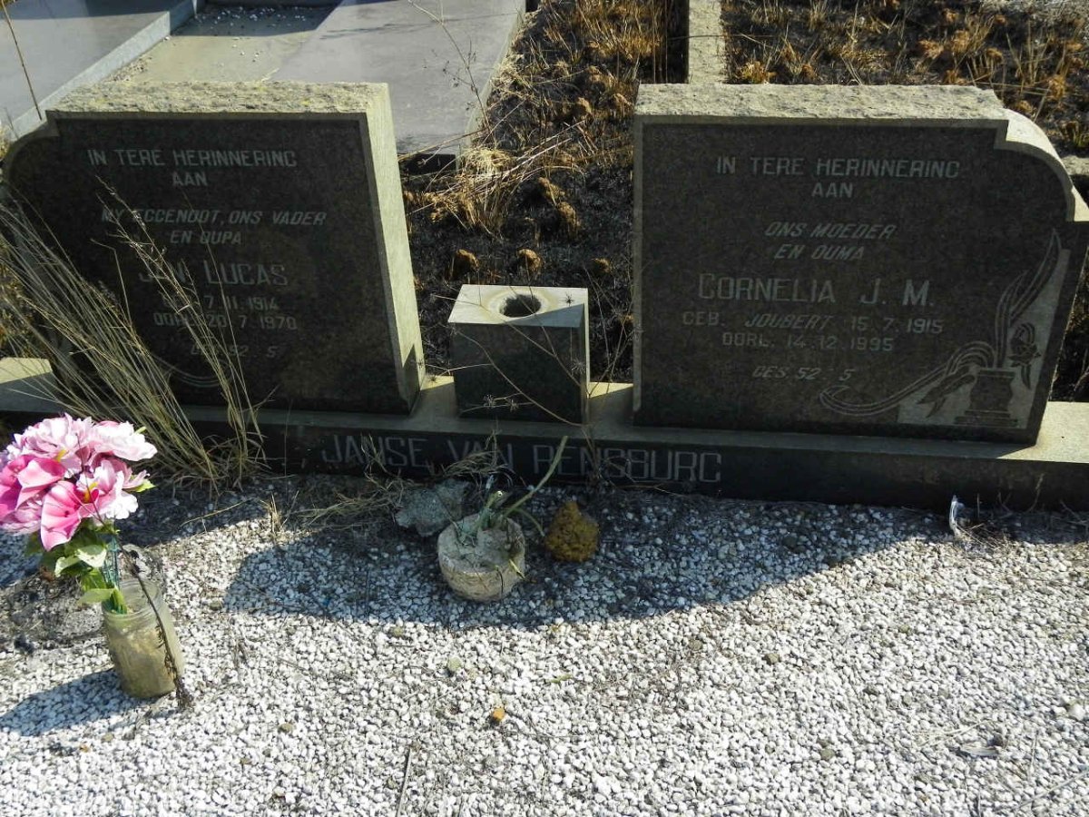 RENSBURG Jan Lucas, Janse van 1914-1970 &amp; Cornelia J.M. JOUBERT 1915-1995