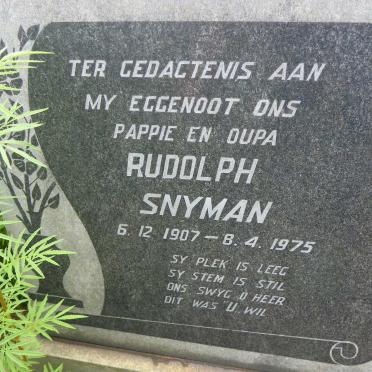 SNYMAN Rudolph 1907-1975