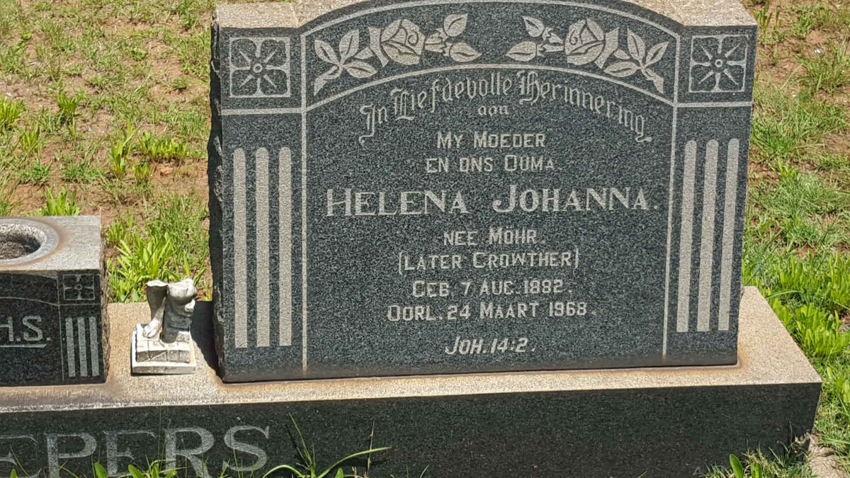 CROWTHER Helena Johanna voorheen SCHEEPERS nee MOHR 1882-1968