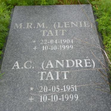 TAIT M.R.M. 1904-1999 :: TAIT A.C. 1951-1999 