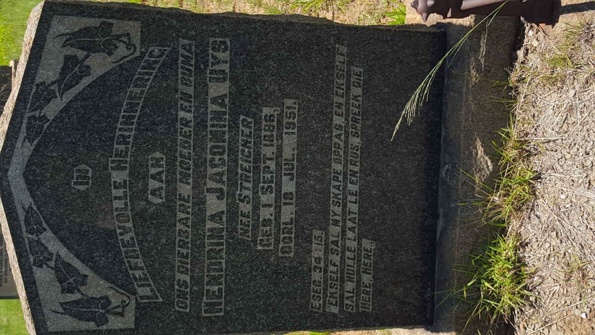 UYS Hendrina Jacomina nee STREICHER 1886-1951