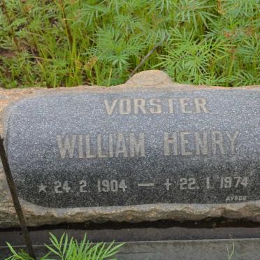 VORSTER William Henry 1904-1974