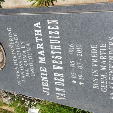 WESTHUIZEN Jienie Martha, van der 1916-2010