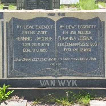 WYK Henning Jacobus, van 1878-1956 &amp; Susanna Josina COMBRINK 1885-1961